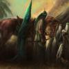 تابلوی نقاشی: وداع حضرت عباس (ع) با خیمه ها 