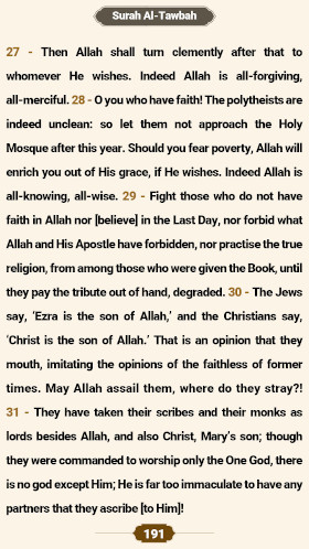 ترتیل صفحه ۱۹۱ قرآن 