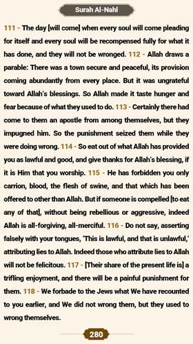 ترتیل صفحه 280 قرآن 