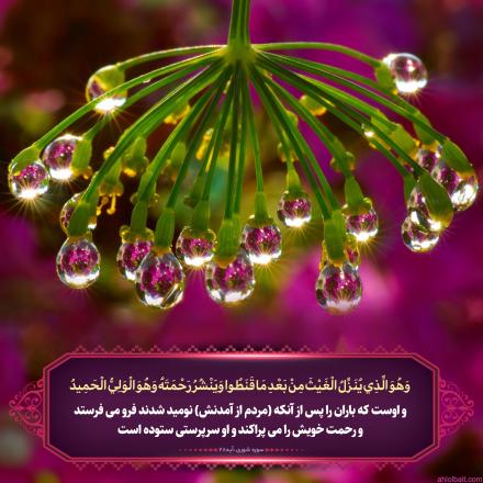 پوستر آیه قرآن: باران پس از نومیدی/ آیه ۲۸ سوره شوری